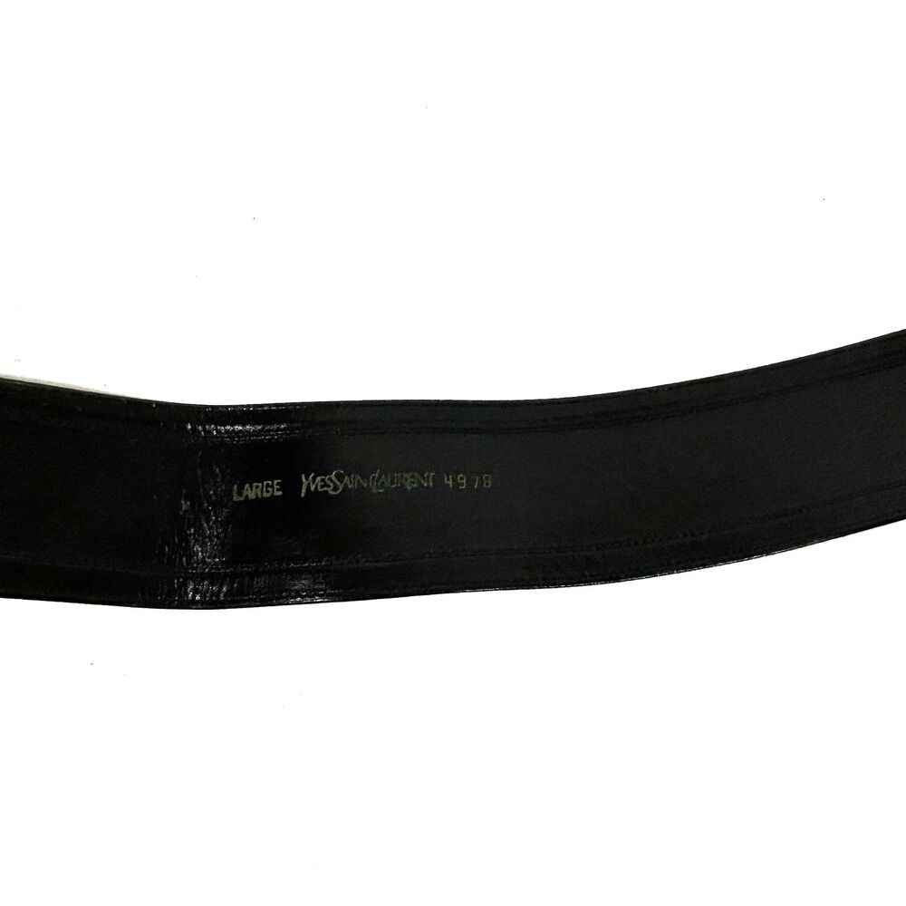 Yves Saint Lauren Wide Statement Belt Size Large Black Buckle Classic Modern - Picture 6 of 9